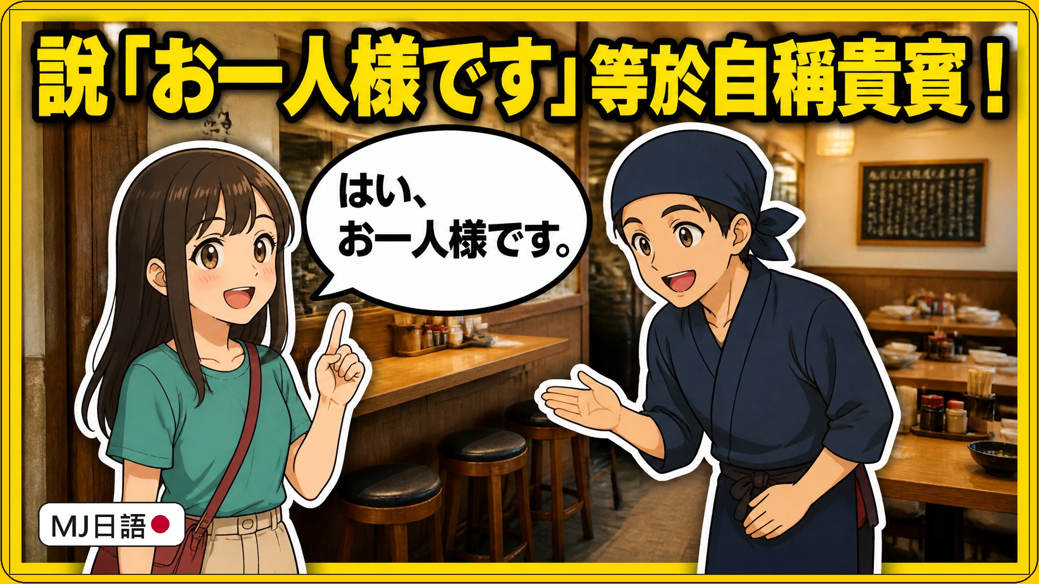 日本餐廳被問「お一人様ですか」怎麼回？別說お一人様です